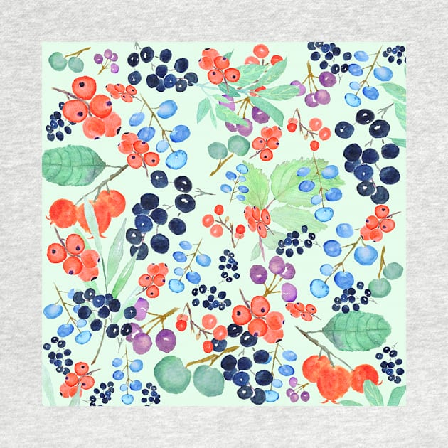 colorful berries watercolor collection by colorandcolor